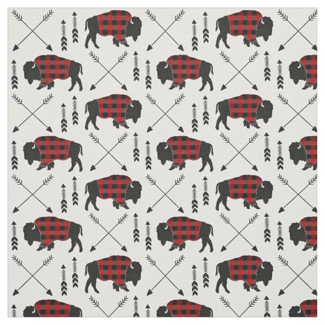 Red and Black Buffalo Plaid Fabric (Swatch)