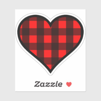 Red and Black Buffalo Plaid Heart