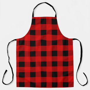 Red and Black Buffalo Plaid Holiday gingham  Apron
