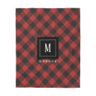 Red and Black Buffalo Plaid Monogram