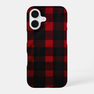 Red and Black Buffalo Plaid Pattern iPhone 16 Case