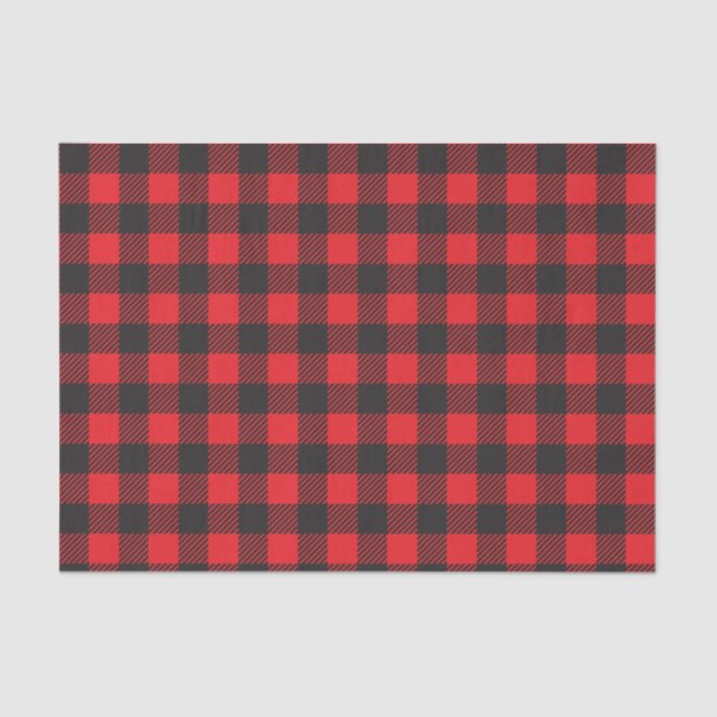 Red and Black Buffalo Plaid Tissue Paper (Front)