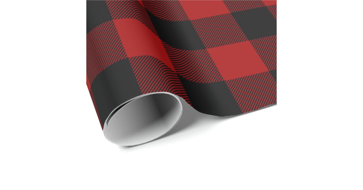 Red And Black Buffalo Plaid Wrapping Paper Zazzle