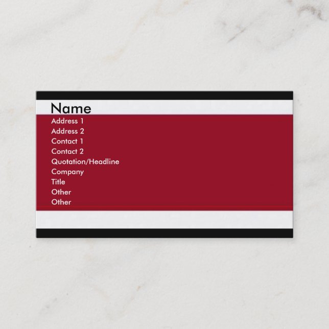 Red and Black Business Cards (Front)