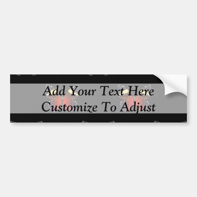 Red and black butterfly pattern bumper sticker (Front)