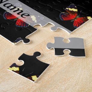 Red and black butterfly pattern jigsaw puzzle