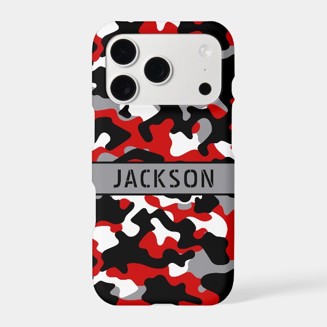 Red and Black Camouflage Personalized (Back)