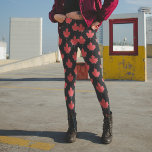 Red and Black Canadian Maple Leaf Leggings<br><div class="desc">Celebrate Canada and Canada day with these maple leaf pattern leggings. The background colour can be customised to match your favourite outfit.</div>