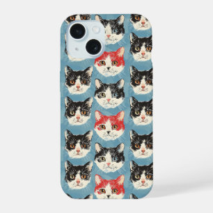 Red and Black Cats Pattern iPhone 15 Case