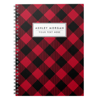 Red And Black Check Buffalo Plaid Pattern Notebook