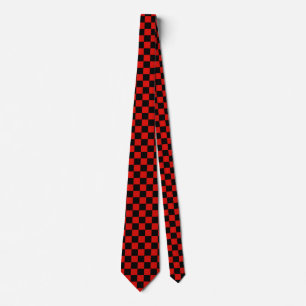 Red and black checkerboard tie