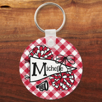 Red and Black Cheer Pennant Personalised Bag Tag Key Ring