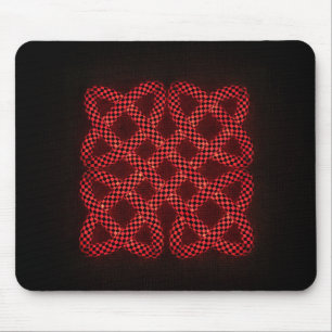 Red and Black Chequerboard Celtic Knot Mouse Mat