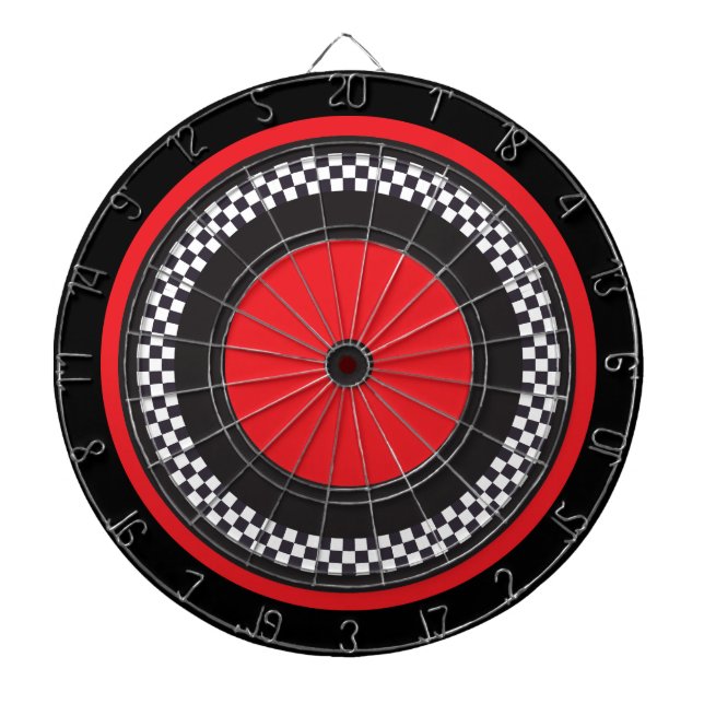 Red and Black Chequered Dartboard (Front)