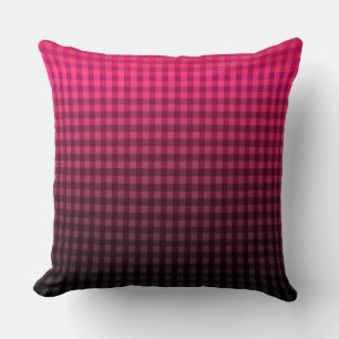 Red and black chequered pattern gradient cushion