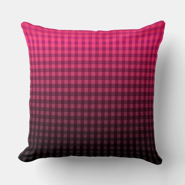 Red and black chequered pattern gradient cushion (Front)