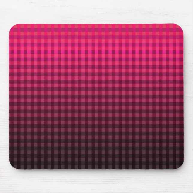 Red and black chequered pattern gradient  mouse mat (Front)