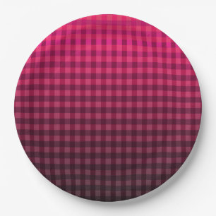 Red and black chequered pattern gradient paper plate