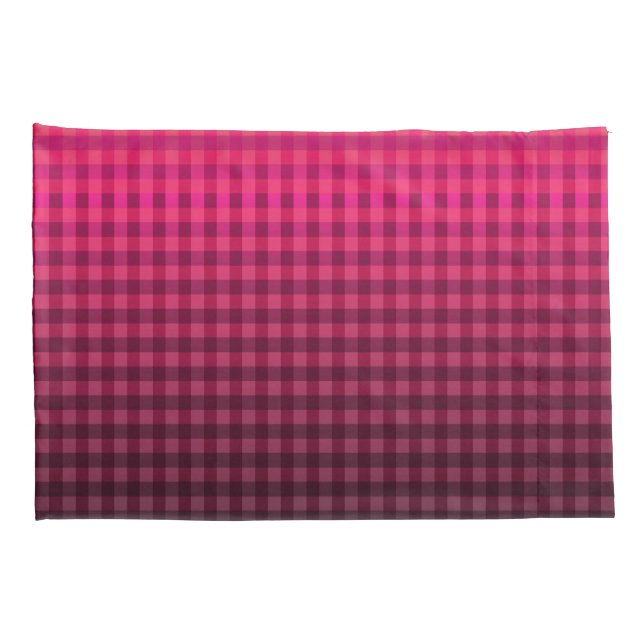 Red and black chequered pattern gradient  pillowcase (Back-Right)