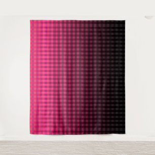 Red and black chequered pattern gradient tapestry
