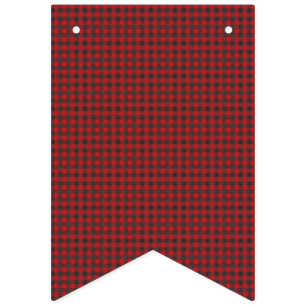 Red and Black Chequered Plaid. Bunting