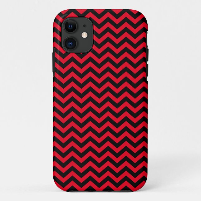 Red And Black Chevron Pattern Case-Mate iPhone Case (Back)