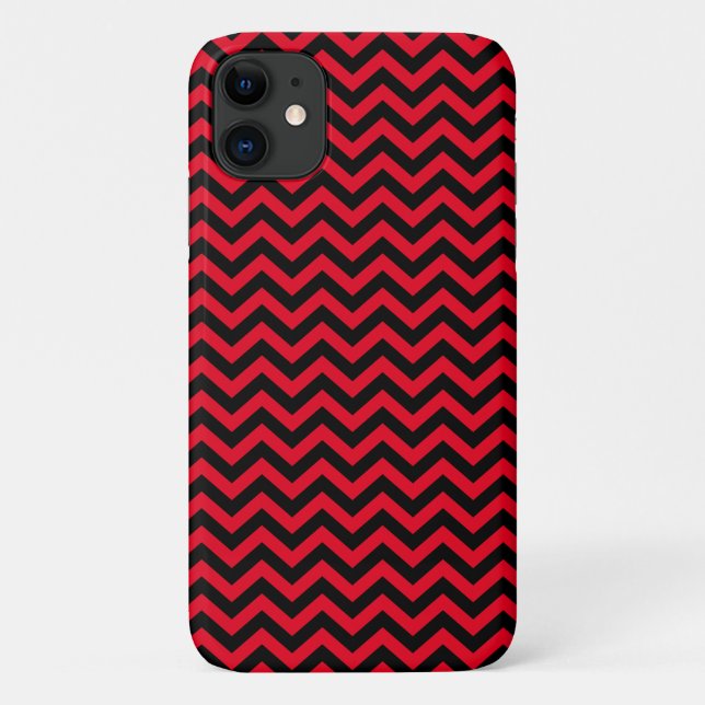 Red And Black Chevron Pattern Case-Mate iPhone Case (Back)