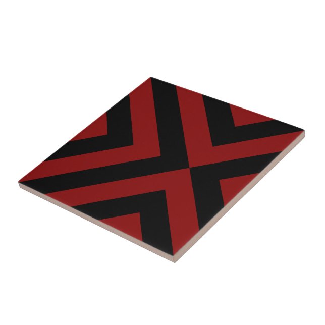 Red and Black Chevrons Tile (Side)