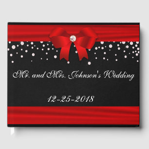 Red and Black Christmas Wedding Guest Book