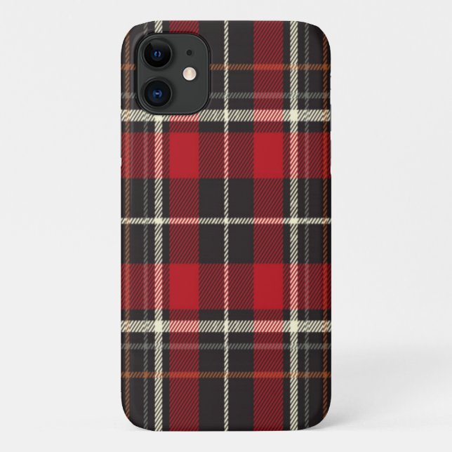 Red and Black Christmas Winter Plaid Case-Mate iPhone Case (Back)