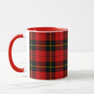 Red and Black Clan Wallace Tartan Mug