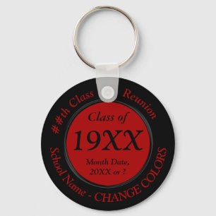 Red and Black Class of 1969 Gifts or Your COLORS Key Ring