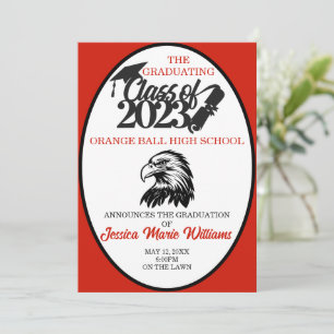 Red and Black Class of 2023 Graduation Invitation