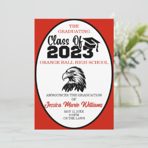 Red and Black Class of 2023 Graduation Invitation