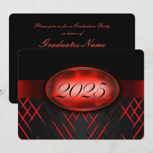 Red and Black Class of 2025 Party Invitation