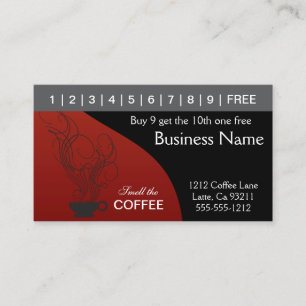 Red and Black Coffee Punch Cards