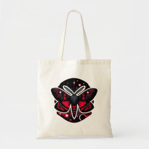 Red and Black Cosmic Moth - Celestial Mystical Tote Bag