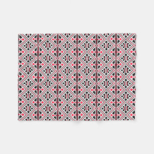 Red and Black cross-stitch Retro Pattern Fleece Blanket