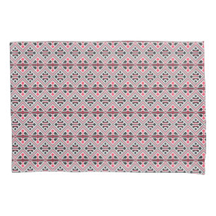 Red and Black cross-stitch Retro Pattern Pillowcase