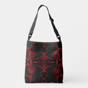 red and black crossbody bag