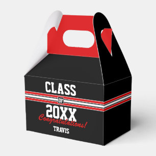 Red and Black Custom Graduation Favour Box