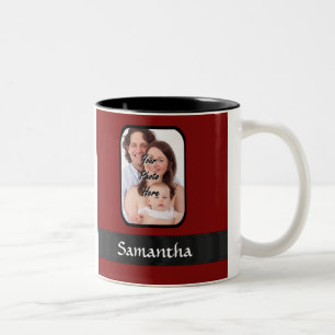 Red and black custom photo Two-Tone coffee mug
