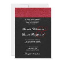 Red and Black Damask Wedding B734