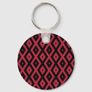 Red and black diamond pattern key ring