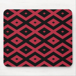 Red and black diamond pattern mouse mat