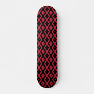 Red and black diamond pattern skateboard