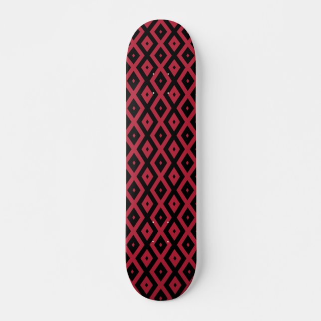 Red and black diamond pattern skateboard (Front)