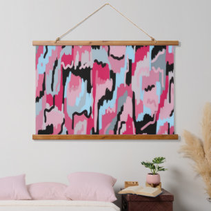 Red and Black Digital Print Hanging Tapestry