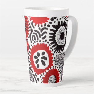 Red and Black Dots Latte Mug