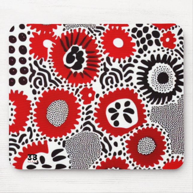 Red and Black Dots Mouse Mat (Front)